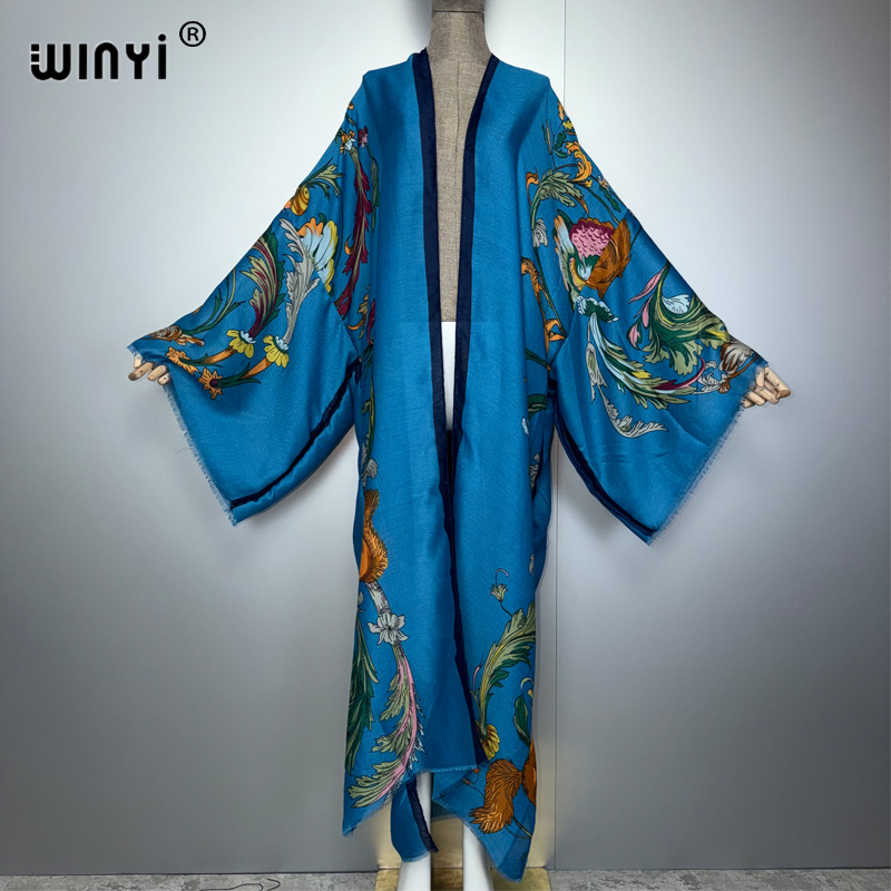 Cover Up Kaftan - Gaun kimono maxi boho Afrika WINYI,