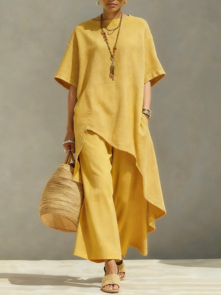 Setelan Celana Wanita Katun Li - Linen Pant Wide ulasan dan harga