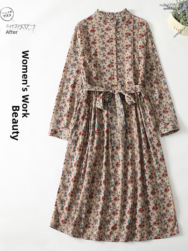 Gaun A-Line Motif Bunga Elegan - Midi Skirt Floral ulasan dan harga